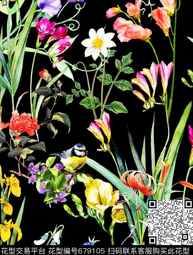 女装花卉春夏数码印花华亿平台下载（图片编号: 679105） - 瓦栏（Walan）