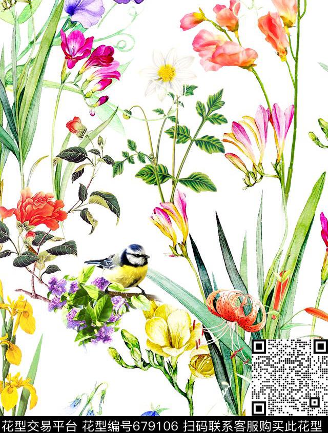 女装花卉春夏数码印花华亿平台下载（图片编号: 679106） - 瓦栏（Walan）