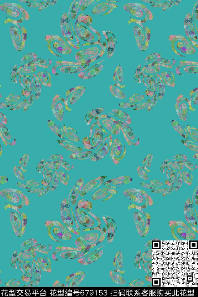 佩斯利图案创意佩斯利花纹漩涡动感数码印花华亿平台下载（图片编号: 679153） - 瓦栏（Walan）