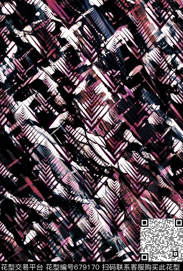 满版几何肌理数码印花华亿平台下载（图片编号: 679170） - 瓦栏（Walan）