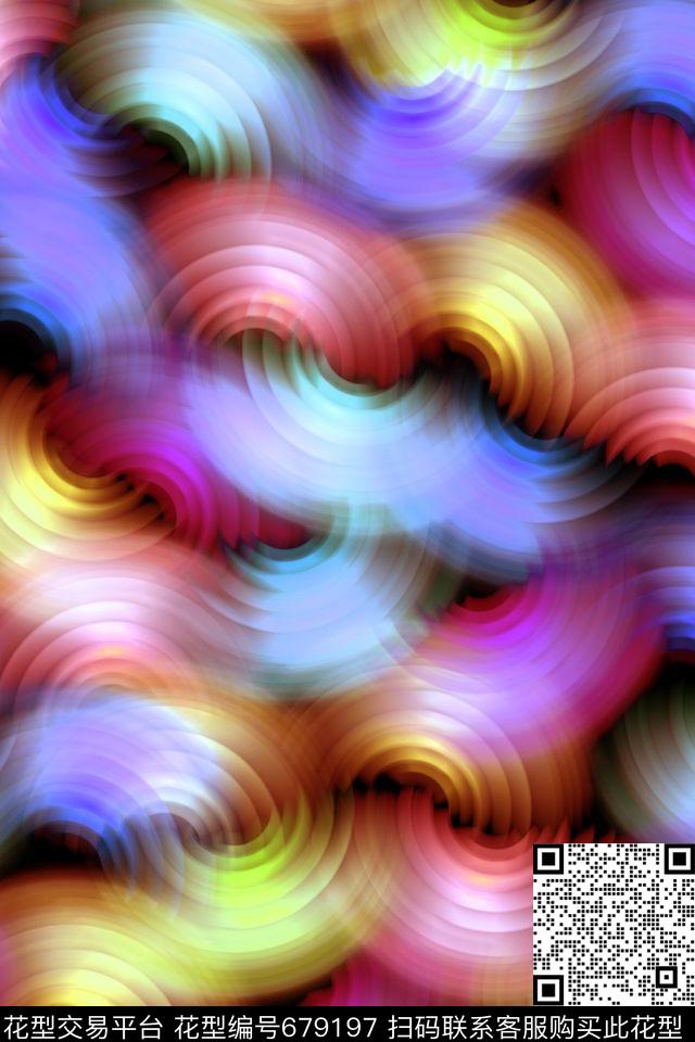 圆圈圆形几何传统印花华亿平台下载（图片编号: 679197） - 瓦栏（Walan）