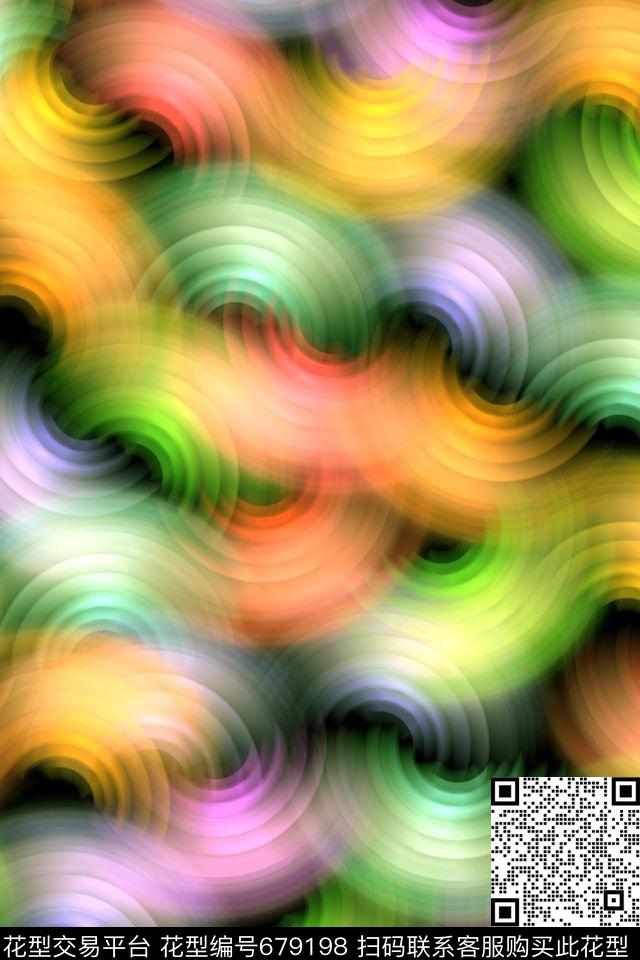 圆圈圆形几何传统印花华亿平台下载（图片编号: 679198） - 瓦栏（Walan）