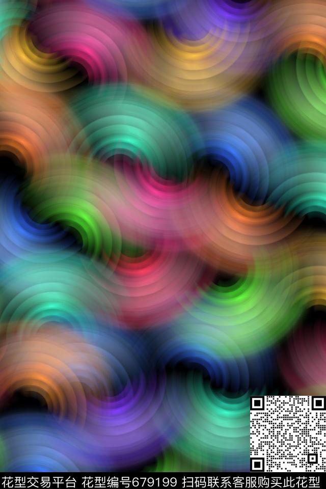 圆圈圆形几何传统印花华亿平台下载（图片编号: 679199） - 瓦栏（Walan）