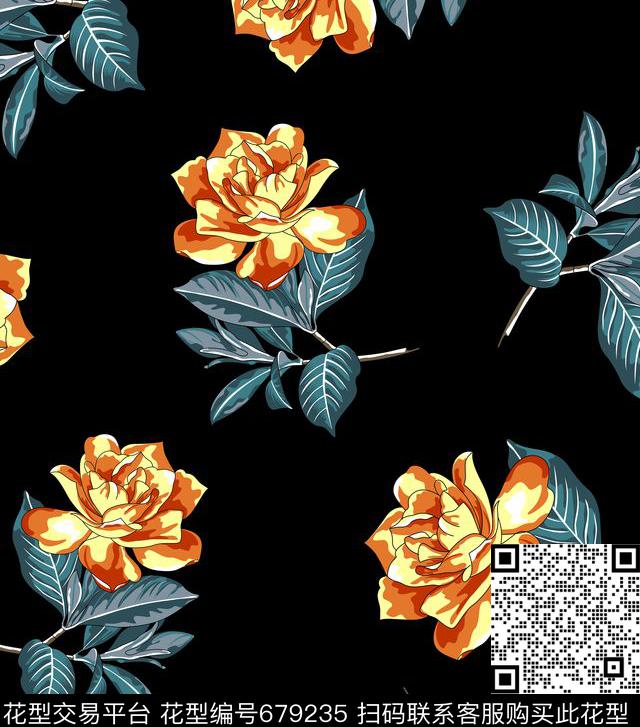 花卉女装家纺传统印花华亿平台下载（图片编号: 679235） - 瓦栏（Walan）