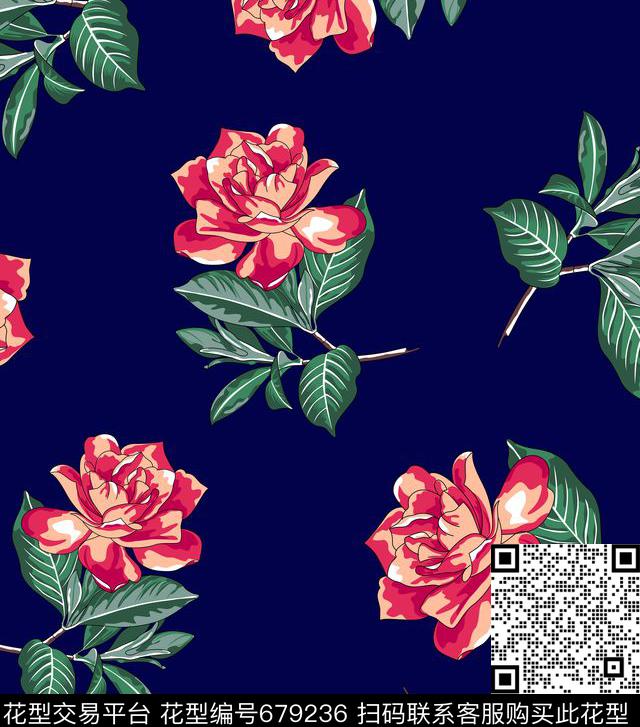 花卉女装家纺传统印花华亿平台下载（图片编号: 679236） - 瓦栏（Walan）