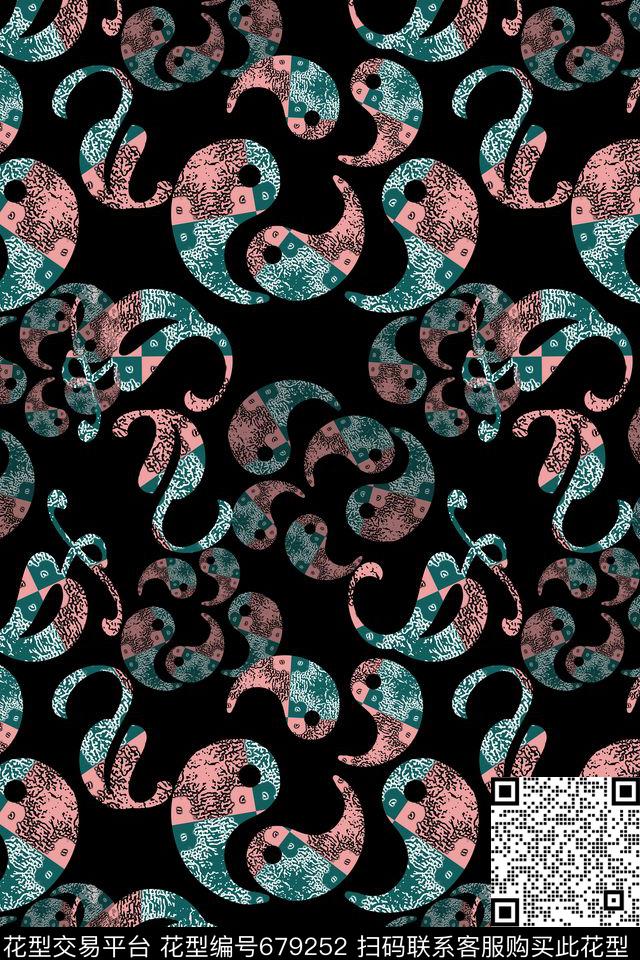 火腿花佩斯利图案腰果数码印花华亿平台下载（图片编号: 679252） - 瓦栏（Walan）