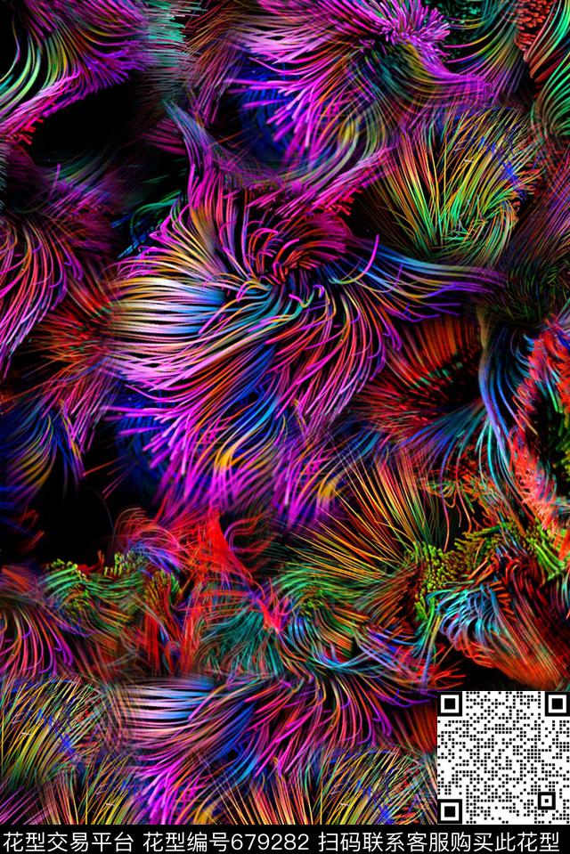 现代抽象艺术数码印花华亿平台下载（图片编号: 679282） - 瓦栏（Walan）