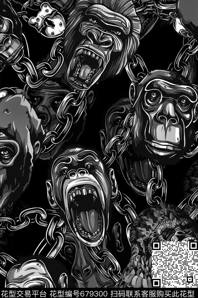 猴子猩猩Fei-男装数码印花华亿平台下载（图片编号: 679300） - 瓦栏（Walan）