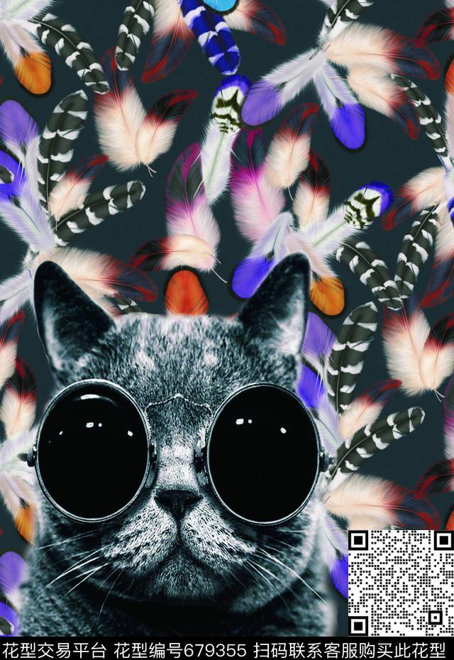 猫羽毛数码印花华亿平台下载（图片编号: 679355） - 瓦栏（Walan）