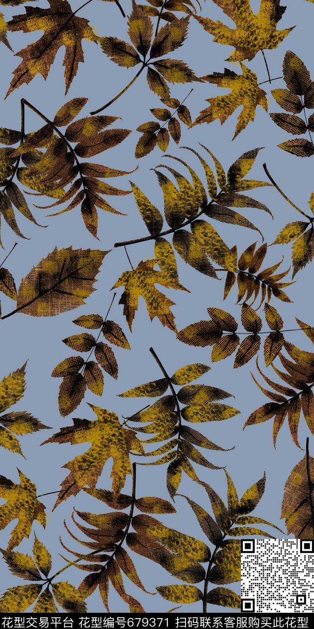 树叶数码印花华亿平台下载（图片编号: 679371） - 瓦栏（Walan）