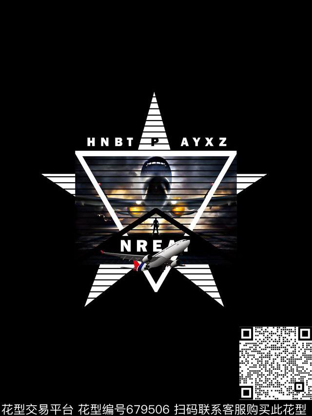 飞机几何男装T恤数码印花华亿平台下载（图片编号: 679506） - 瓦栏（Walan）