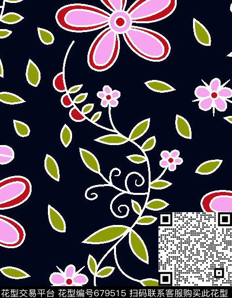 时尚小碎花时尚简单花朵传统印花华亿平台下载（图片编号: 679515） - 瓦栏（Walan）