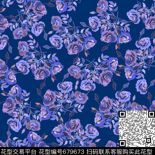 乱花花朵花卉数码印花华亿平台下载（图片编号: 679673） - 瓦栏（Walan）