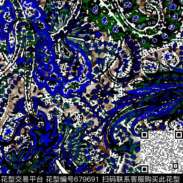 佩斯利印度印第安数码印花华亿平台下载（图片编号: 679691） - 瓦栏（Walan）