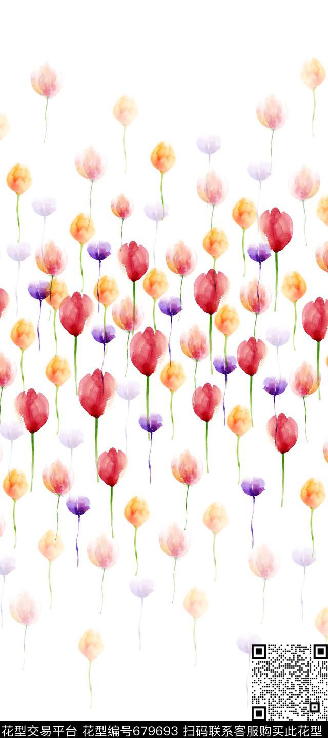定位花花卉乱花数码印花华亿平台下载（图片编号: 679693） - 瓦栏（Walan）