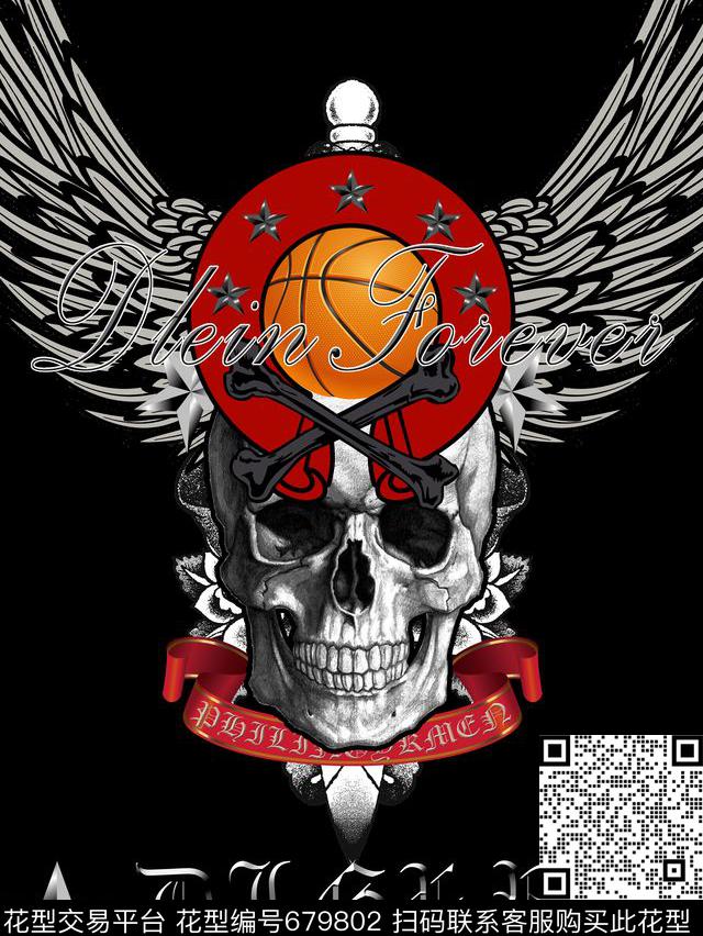 大牌PP骷髅头数码印花华亿平台下载（图片编号: 679802） - 瓦栏（Walan）