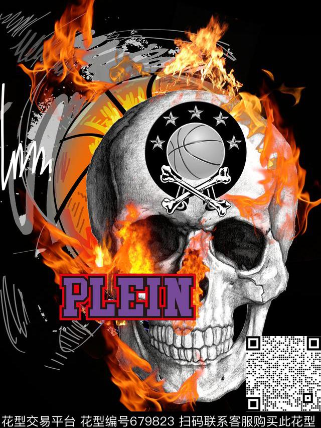 大牌PP骷髅头数码印花华亿平台下载（图片编号: 679823） - 瓦栏（Walan）
