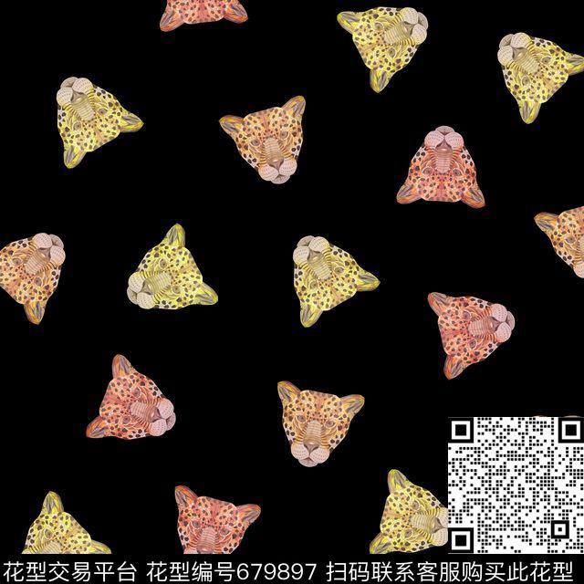 时尚女装民族风民族花纹豹子豹头数码印花华亿平台下载（图片编号: 679897） - 瓦栏（Walan）