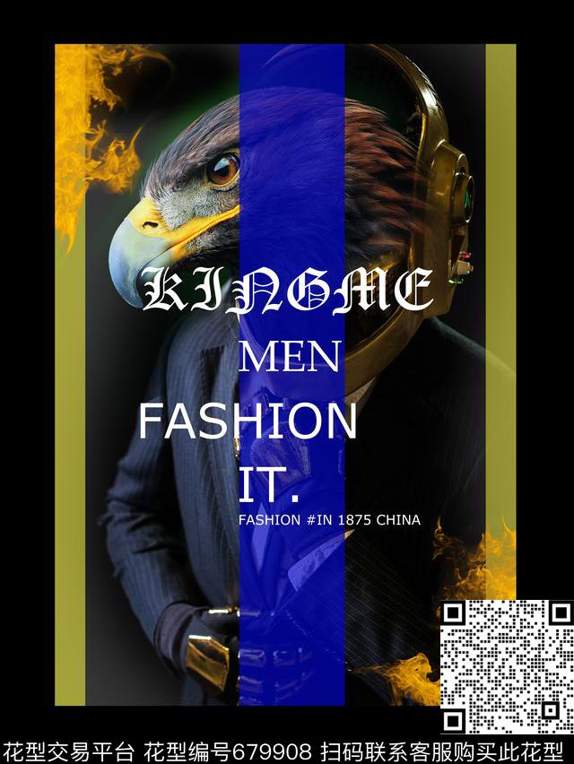 大牌几何老鹰数码印花华亿平台下载（图片编号: 679908） - 瓦栏（Walan）