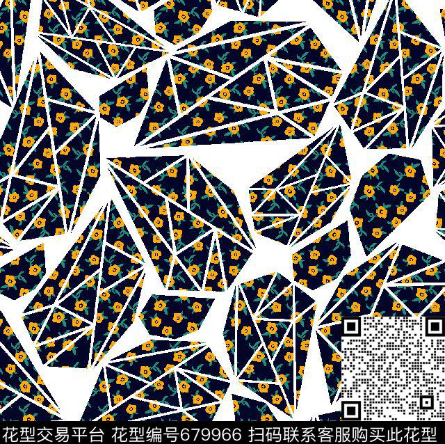 时尚小碎花几何潮流传统印花华亿平台下载（图片编号: 679966） - 瓦栏（Walan）