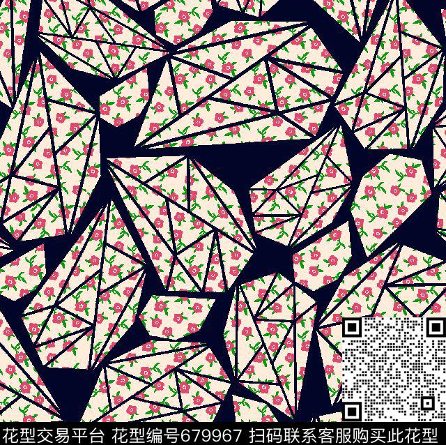 时尚小碎花几何潮流传统印花华亿平台下载（图片编号: 679967） - 瓦栏（Walan）