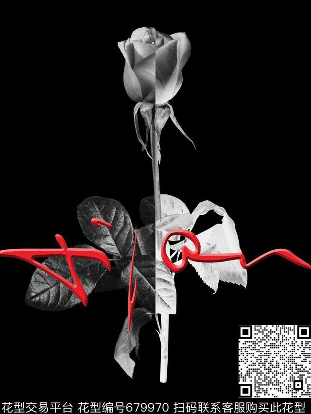 大牌几何玫瑰数码印花华亿平台下载（图片编号: 679970） - 瓦栏（Walan）