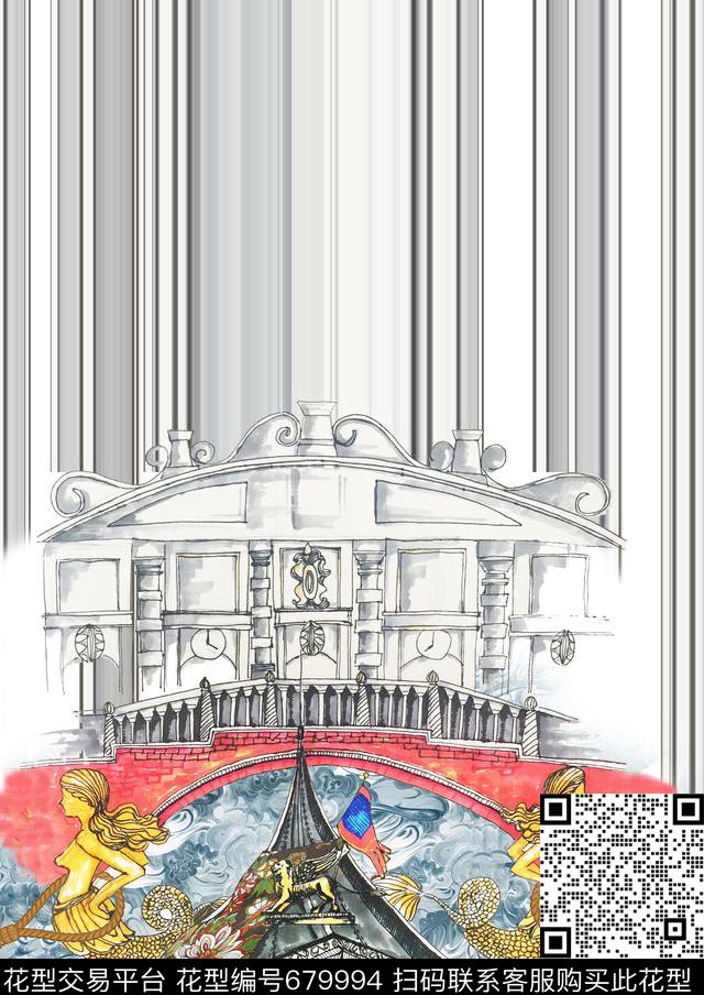 巴洛克欧式山水画数码印花华亿平台下载（图片编号: 679994） - 瓦栏（Walan）