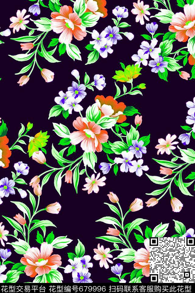 写实花卉迎春花传统印花华亿平台下载（图片编号: 679996） - 瓦栏（Walan）