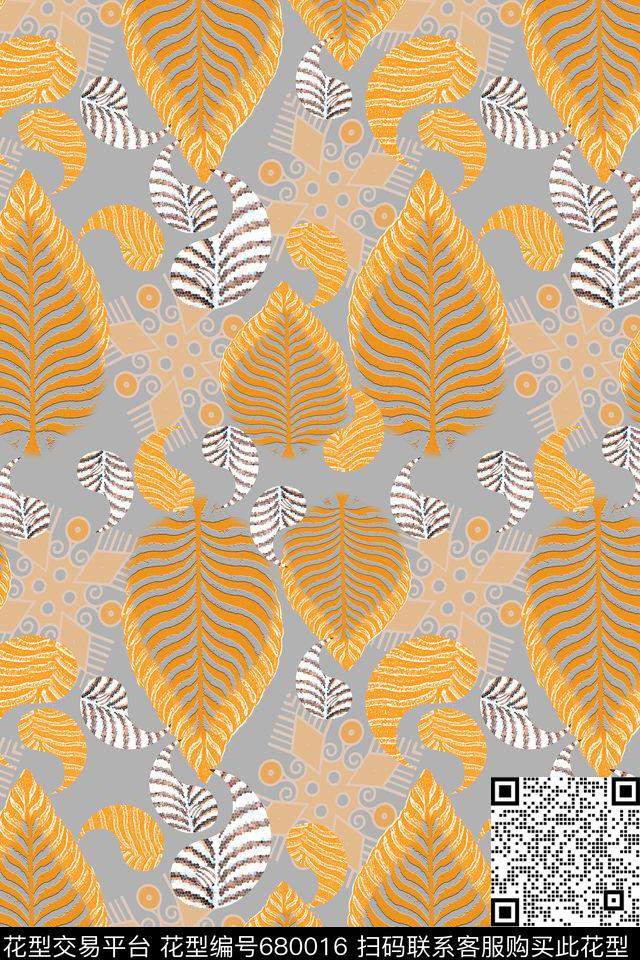 腰果花组合佩斯利图案创意佩斯利花纹数码印花华亿平台下载（图片编号: 680016） - 瓦栏（Walan）