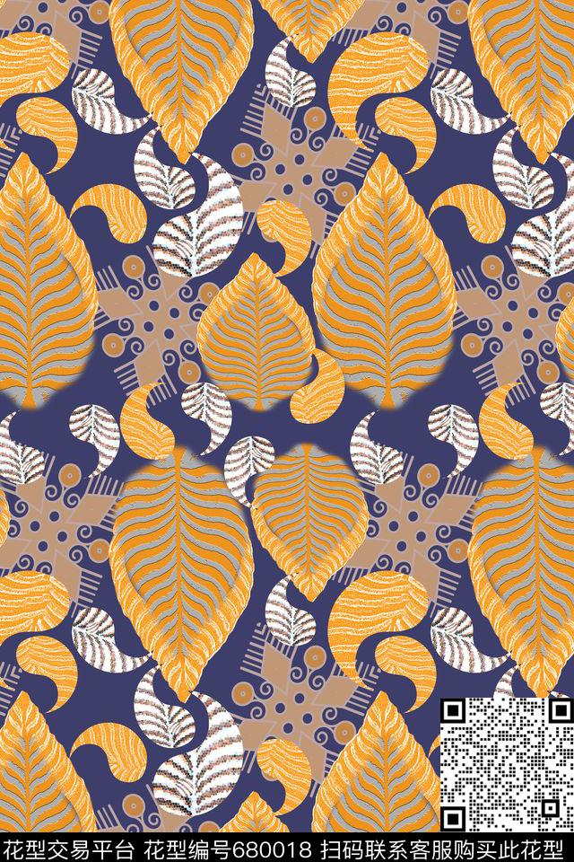 腰果花组合佩斯利图案创意佩斯利花纹数码印花华亿平台下载（图片编号: 680018） - 瓦栏（Walan）
