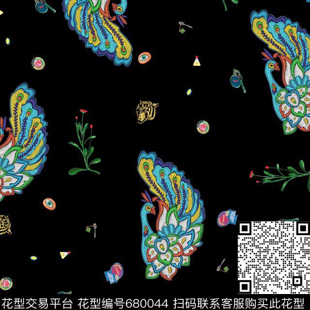 提花动物植物数码印花华亿平台下载（图片编号: 680044） - 瓦栏（Walan）