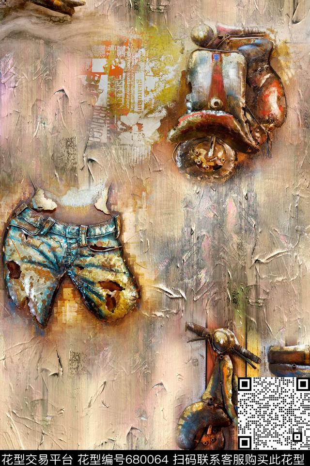 抽象拼接纹理数码印花华亿平台下载（图片编号: 680064） - 瓦栏（Walan）