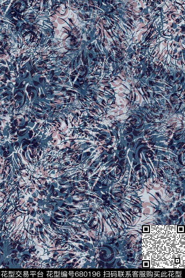抽象海洋生物欧式花纹数码印花华亿平台下载（图片编号: 680196） - 瓦栏（Walan）
