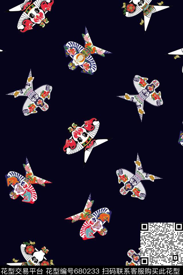 民族风中国风国画数码印花华亿平台下载（图片编号: 680233） - 瓦栏（Walan）