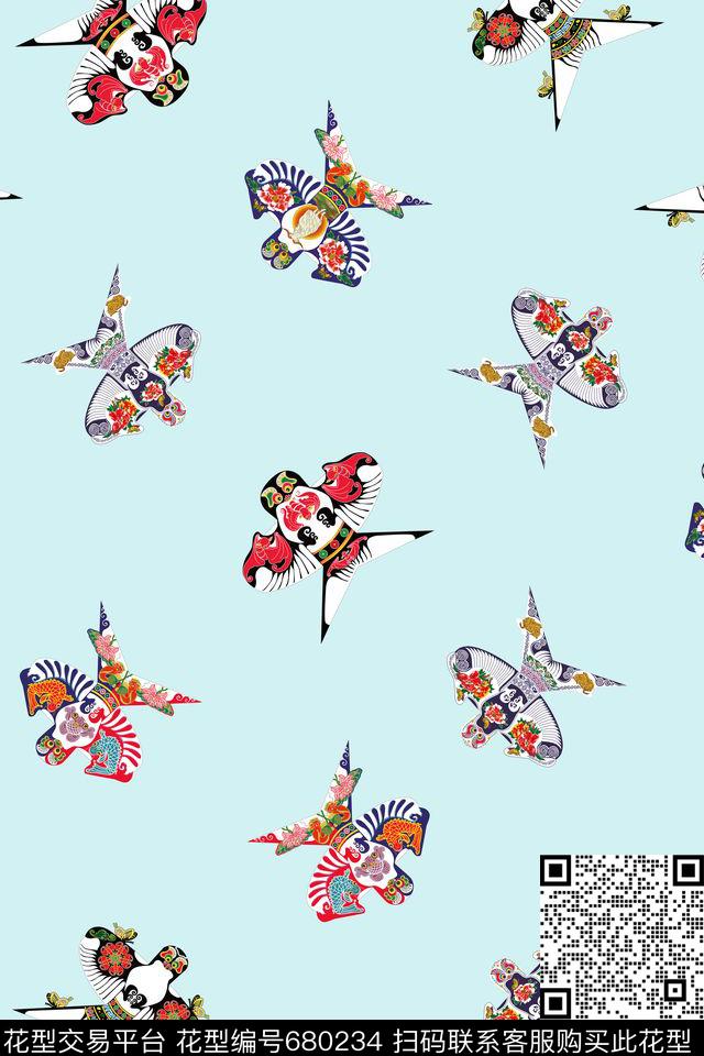 民族风中国风国画数码印花华亿平台下载（图片编号: 680234） - 瓦栏（Walan）