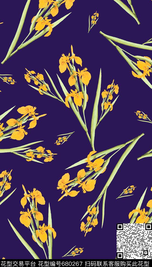 黄色花卉女装泳装数码印花华亿平台下载（图片编号: 680267） - 瓦栏（Walan）