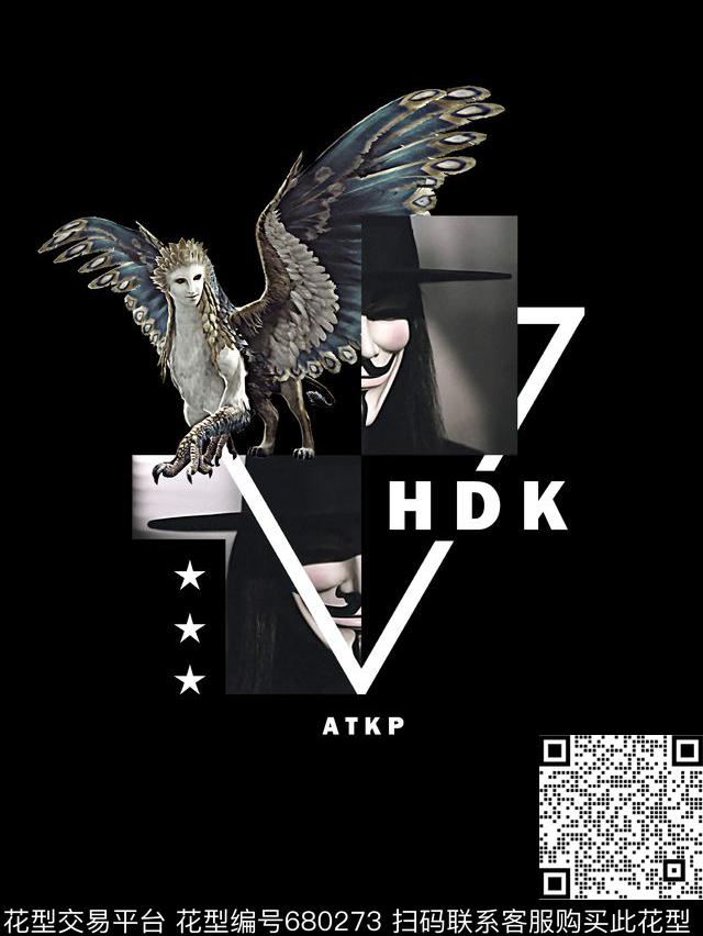 鸟几何男装T恤数码印花华亿平台下载（图片编号: 680273） - 瓦栏（Walan）