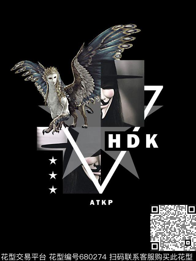 鸟几何男装T恤数码印花华亿平台下载（图片编号: 680274） - 瓦栏（Walan）