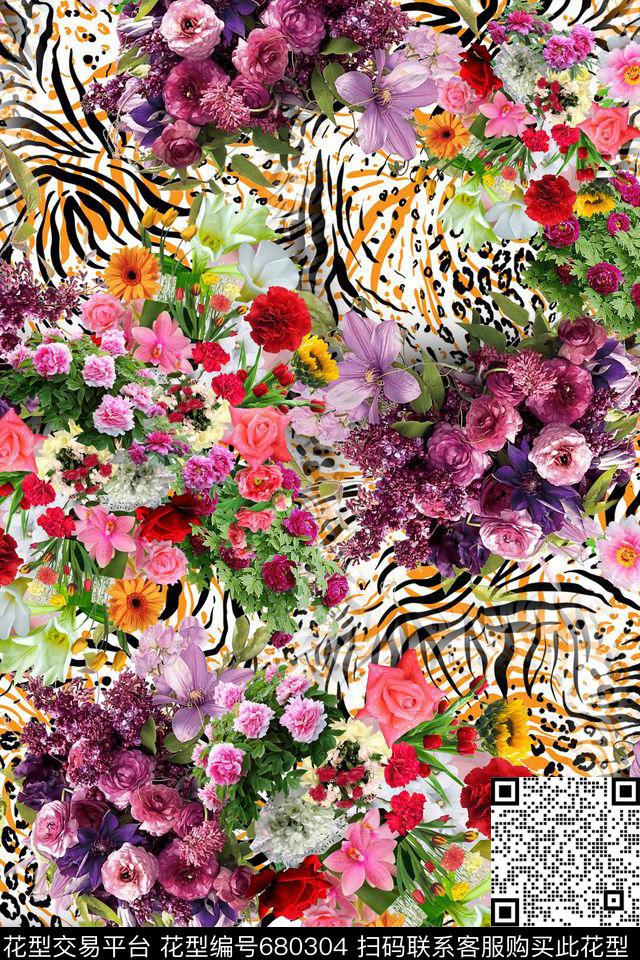 乱花花卉数码印花华亿平台下载（图片编号: 680304） - 瓦栏（Walan）