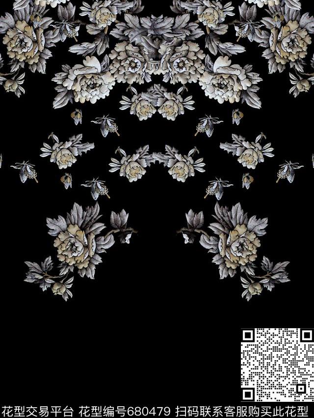 男装T桖胸花数码印花华亿平台下载（图片编号: 680479） - 瓦栏（Walan）