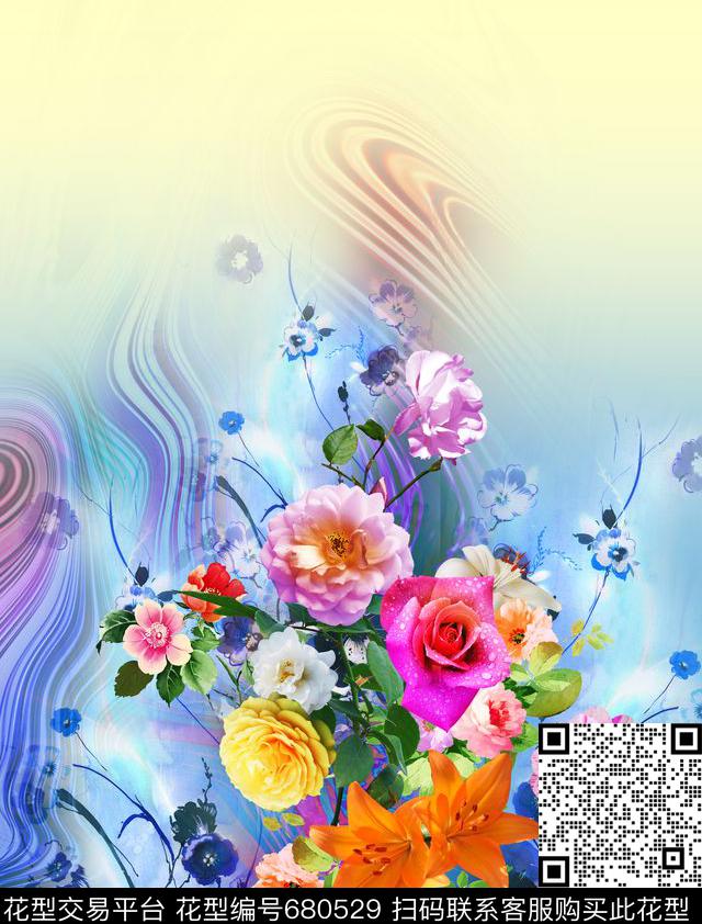 清爽数码炫光抽象底大气朦胧数码印花华亿平台下载（图片编号: 680529） - 瓦栏（Walan）