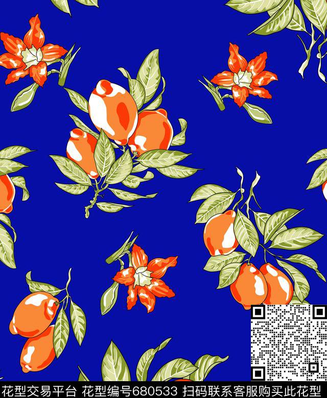 花卉女装家纺传统印花华亿平台下载（图片编号: 680533） - 瓦栏（Walan）