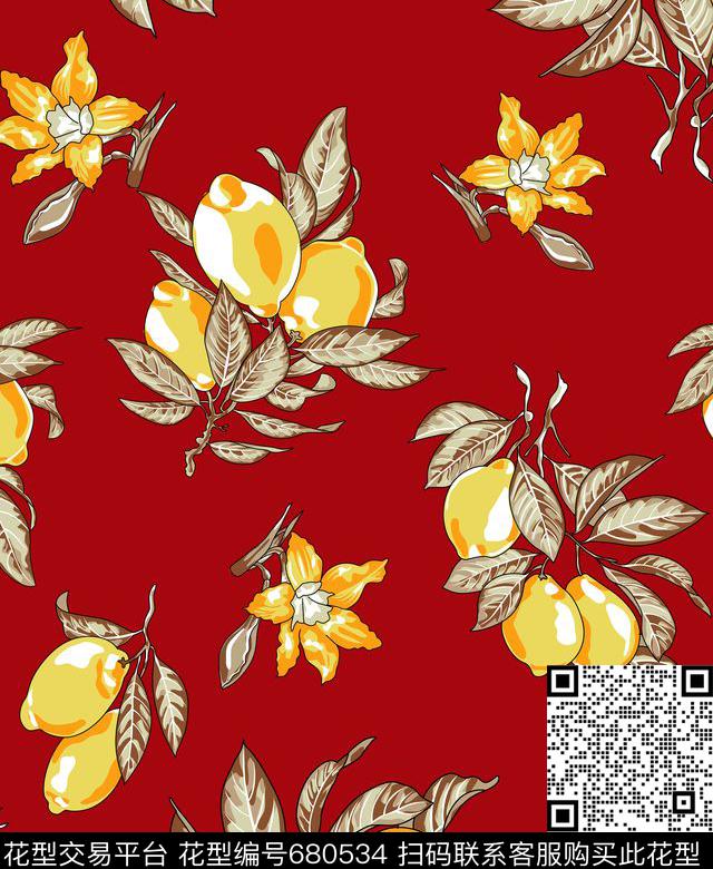 花卉女装家纺传统印花华亿平台下载（图片编号: 680534） - 瓦栏（Walan）
