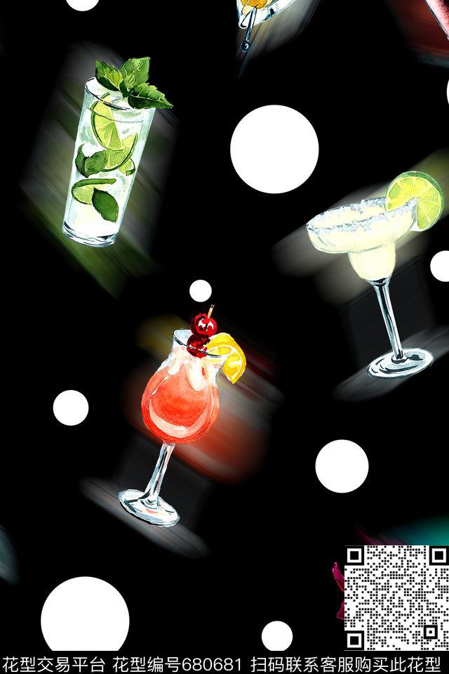 波点水果春夏数码印花华亿平台下载（图片编号: 680681） - 瓦栏（Walan）