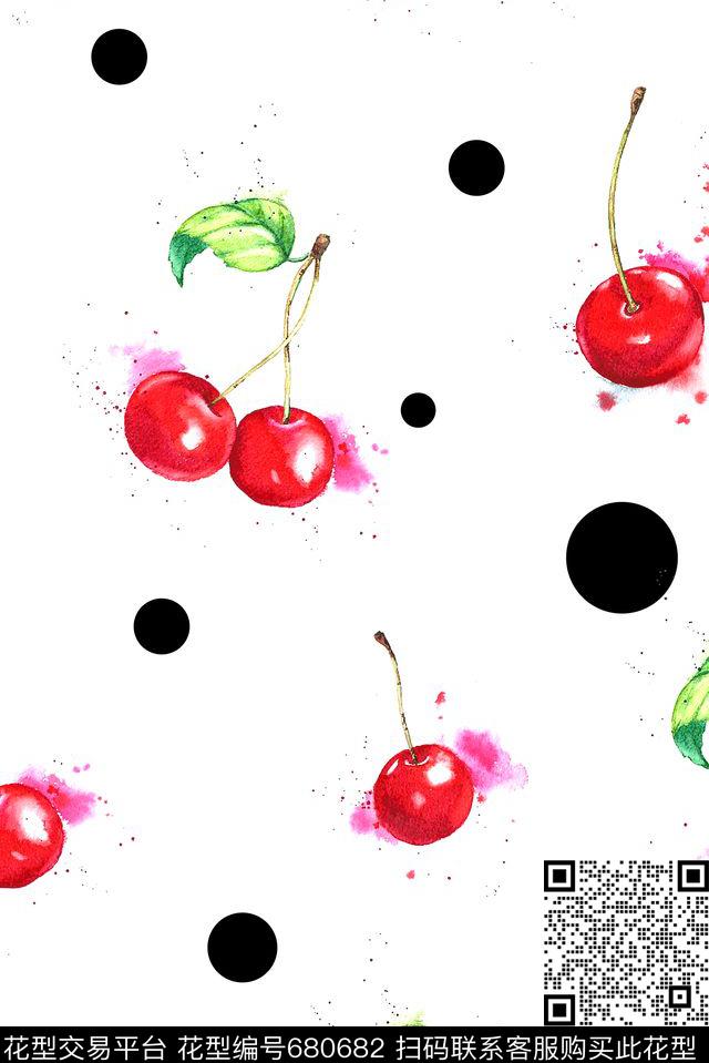 波点条纹水果数码印花华亿平台下载（图片编号: 680682） - 瓦栏（Walan）