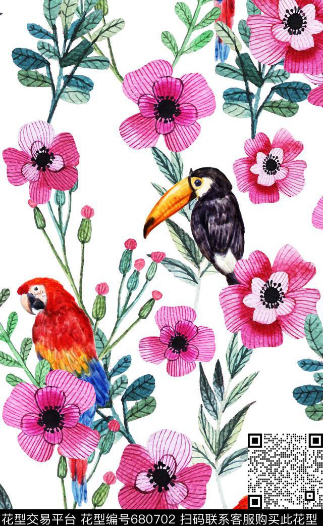 泳装比基尼热带鸟数码印花华亿平台下载（图片编号: 680702） - 瓦栏（Walan）