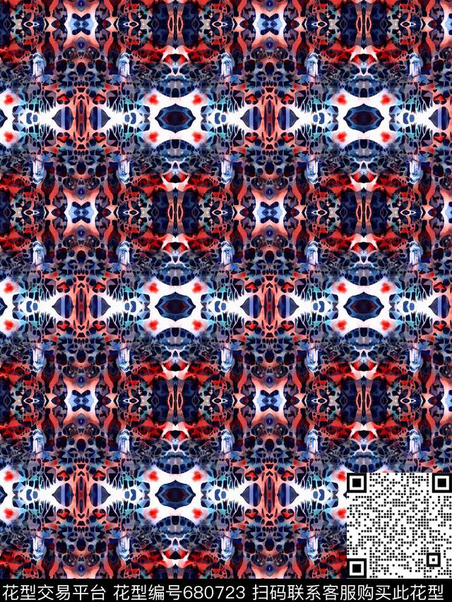 抽象、几何、纹理、女装数码印花华亿平台下载（图片编号: 680723） - 瓦栏（Walan）