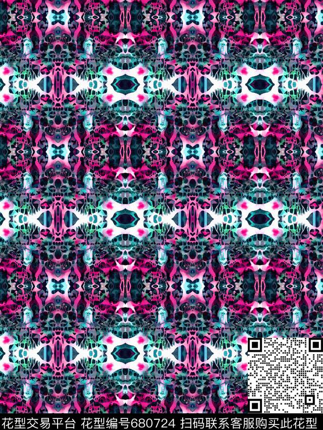 抽象、几何、纹理、女装数码印花华亿平台下载（图片编号: 680724） - 瓦栏（Walan）