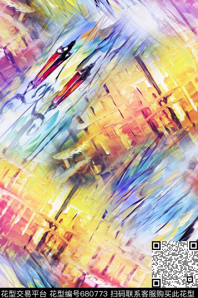 油画抽象油画手绘数码印花华亿平台下载（图片编号: 680773） - 瓦栏（Walan）