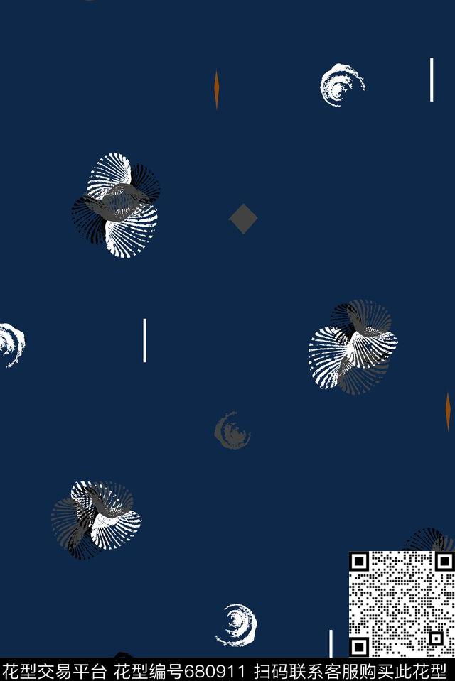 男装商务休闲几何数码印花华亿平台下载（图片编号: 680911） - 瓦栏（Walan）